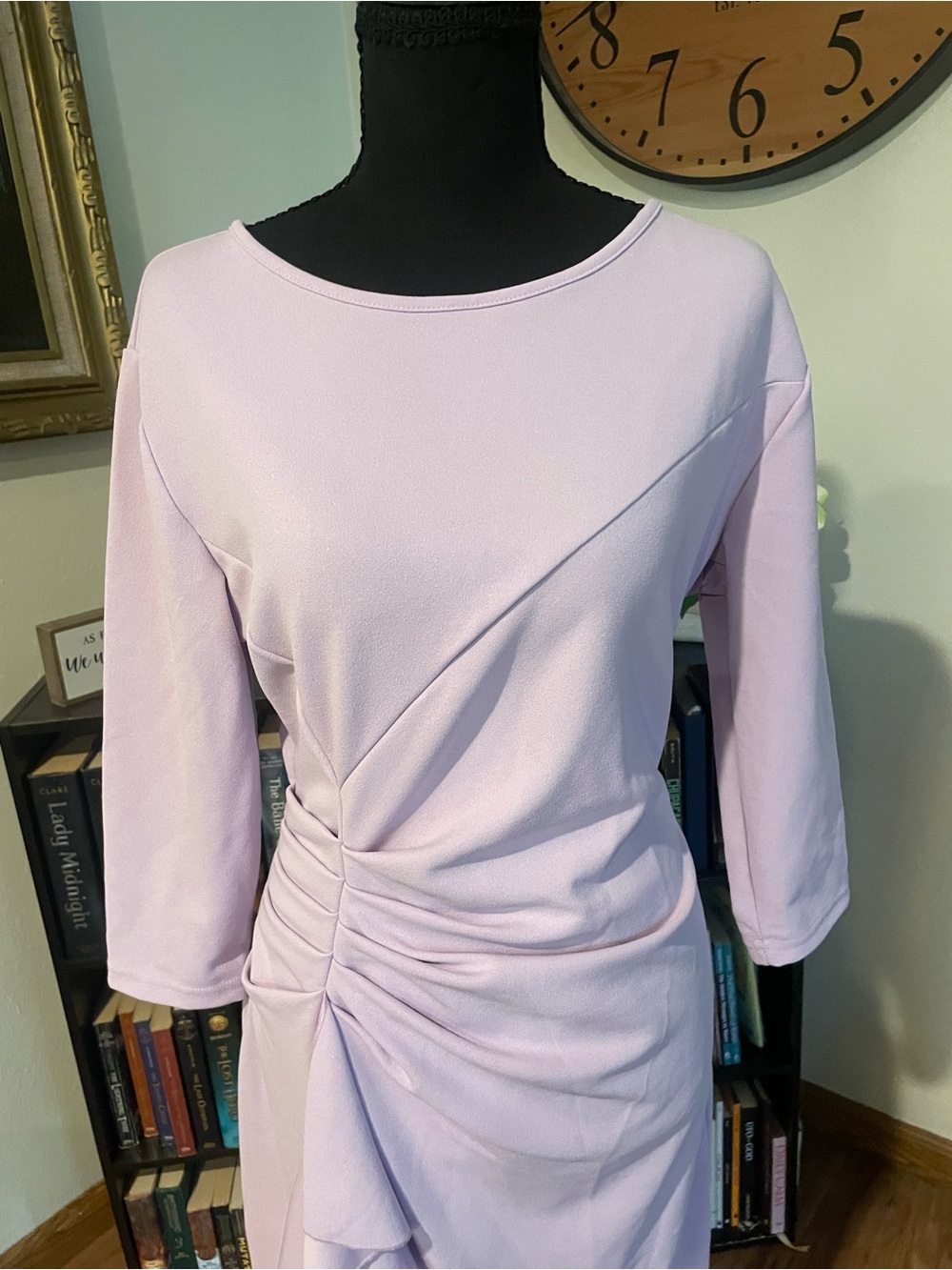 Lilac Long Sleeve Gathered Dress - Picture 2 of 4